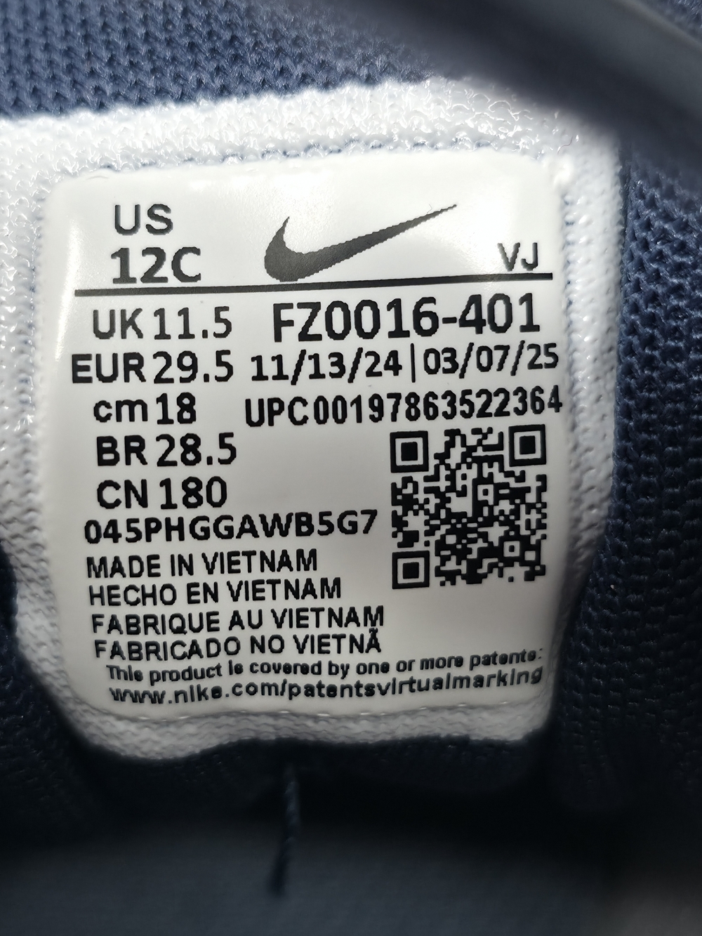 Nike Sonic Fly PS FZ0016-401 Size 12C Kids Running Shoes Midnight Navy New Box - Picture 6 of 6